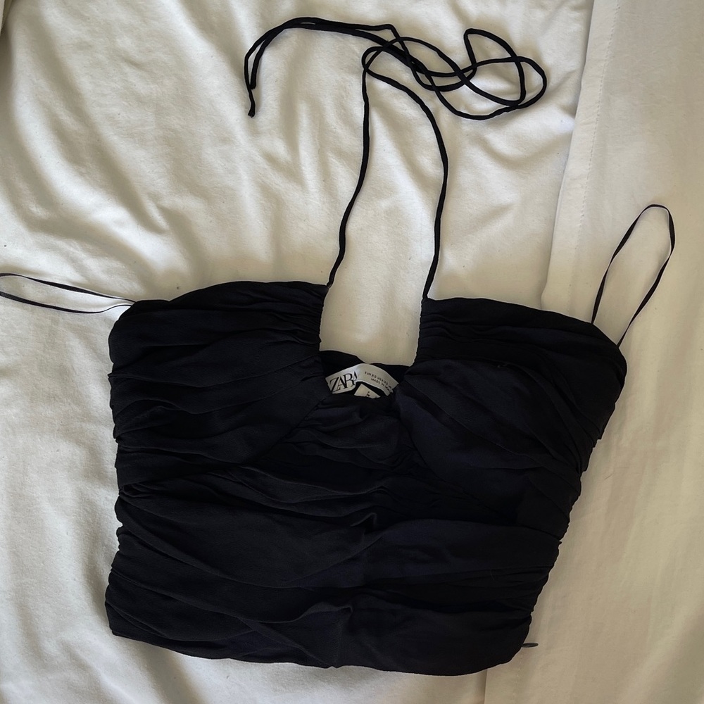 Black Zara corset crop top